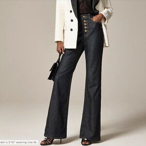 J CREW High-rise flare jean with button fly 27 TALL